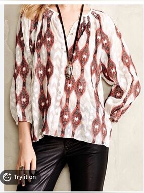 Anthropologie Line & Dot Socompa Peasant Blouse